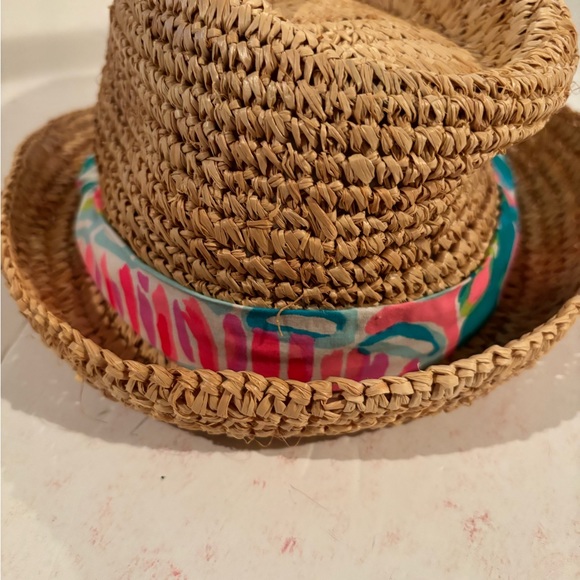 LILLY PULITZER Straw with Floral Band Fedora HAT main image 4